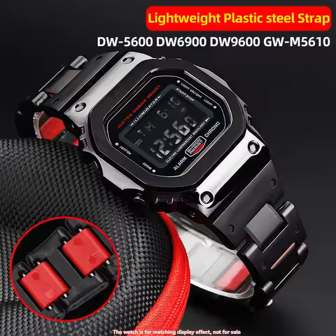 Lightweight Plastic steel Strap For Casio G-SHOCK DW-5600 DW6900 DW9600 GW-M5610 Folding buckle Men'