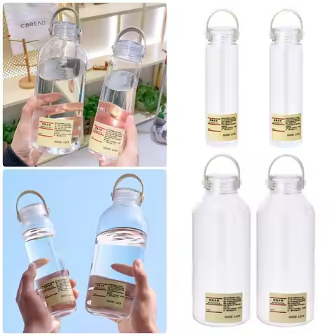 1Pcs 400ML/1L Transparent Plastic Cup Students Simple Water Cup with Text Portable Cup Sports Large