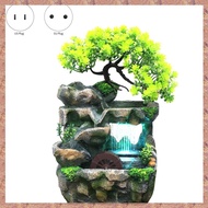 V1Indoor Desktop Feng Shui Rockery Fountain Decor Living Room Flowing Water Waterfall Ornament with 