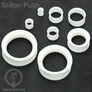 Ear-tunnel Silicone Piercing Earrings Double flair Silicone White Size 4-40mm