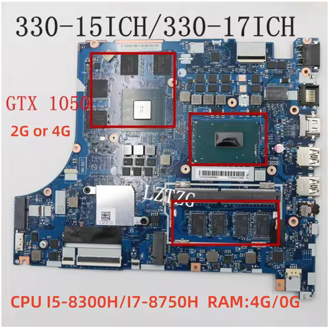 NM-B671 For Lenovo Ideapad 330-15ICH/ 330-17ICH Laptop Motherboard I5-8300H I7-8750H CPU GTX1050 V2G