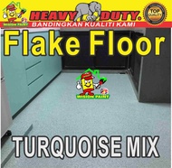 turquoise mix ( full set 1L PRIMER , 1KG FLAKES , 1L CLEAR , free tools ) epoxy toilet paint resin floor coating yy