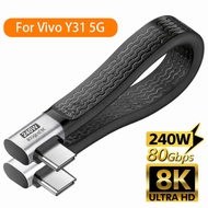 28KY For Vivo Y31 5G Type C fast charging cable Universal PD 240W USB4.0 Type-C Cable 8K 60HZ 80Gbps
