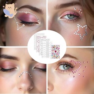 Rhinestone Face Stickers Face Stickers 5 Pieces Crystal 3D Pearls Colorful Face