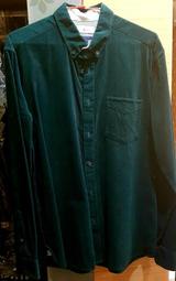 【二手】G2000 森林綠 墨綠 冬季絨紋長袖襯衫 16號 34 Smart Fit