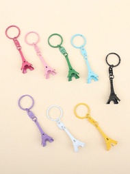 1pc Unisex Travel Commemorative Eiffel Tower Keychain, Colorful Minimalist Tower Design Gift, Bag/Ca