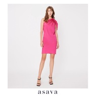 [asava ss23] Asava One-shoulder Ruffle Dress เดรส ไหล่เดียว แขนเคป แต่งระบายต้นแขน ซิปข้าง
