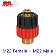 BEAR FORCE High Pressure Washer Swivel Connector M22 Car Washer Brass Rotating Adapter Swivel Coupling M22 Male + M22 Female