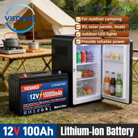 12v lifepo4 battery 100Ah Rechargeable Lithium Ion Battery - High Efficiency Power for Solar RV Camp
