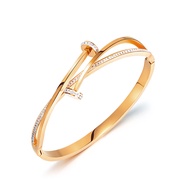 CELOVIS Adalyn Spiral with Cubic Zirconia Engravable Bangle ( Gold/ Rose Gold/ Silver )