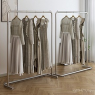 Clothes Drying Household Stainless Steel Rod Outdoor Quilt Drying Rack Floor Hanger Single Balcony M