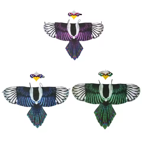 Kids Cartoon Eagle Costume Bird Wings Cloak and Face Cover Cosplay Performance Props Stage Costumes 