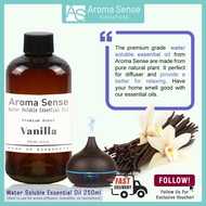 Aroma Sense Vanilla Scent Water Soluble Essential Oil (250ml)  - Fresh & Long Lasting Fragrance for 