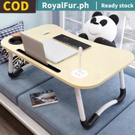 Lazy table With USB Fan Light foldable lazy bed desk portable laptop home wooden table