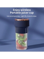 1入藍色或白色電動柑橘榨汁機，Tintalk充電式無線攜帶式榨汁機，USB充電，自動榨取柳橙，檸檬，葡萄柚，石榴汁 - 單按鈕操作，免提且易於使用