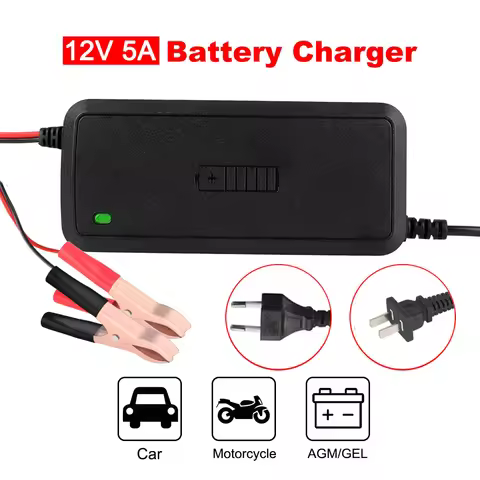 75W 12V Storage Batteries Chargers 3 Stages 5A Fast Charging Lead Acid AGM Battery Maintance Truck C