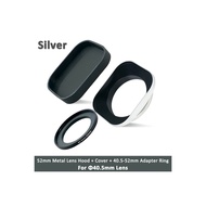 【Ember Flora】 Metal Camera Square Lens Hood Retro Reduce for Fuji Fujifim 39mm 43mm 46mm 49mm 52mm F
