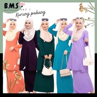 [ S-5XL]D-1 Baju Kurung Moden Pahang Pesak Plain Simple Lilac Emerald Green Teal Blue Dark Purple Plus Size 5XL Murah