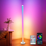 P.K.YO-Corner Floor Lamp with RGB LED Lights-16M Colors& over 200 Scenarios Perfect Scene for Liv