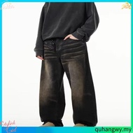 M-5XL American High Street Baggy Jeans Men Plus Size Wide Leg Denim Pants