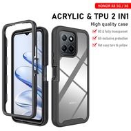 For Honor X8 X6 5G Casing Transparent Double Protection Hard Phone Case Cover