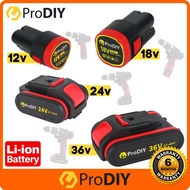 12v / 18v / 24v / 36v Battery Lithium Replacement Li-Ion for Cordless Drill ProDIY PID KALUN dll