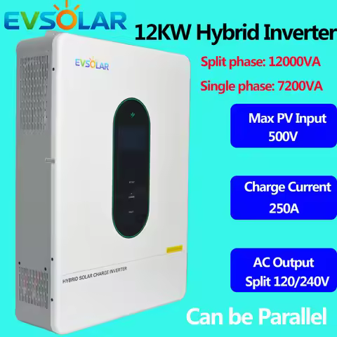 12000W Hybrid Inverter AC Output 120V Max PV Input 500V Can Be Parallel Split phase 12000VA Single p