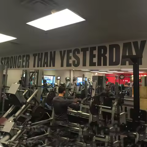 Large Bodybuilding Fitness Quote Wall Decal Gym Workout Stronger Than Yesterday Quote Wall Sticker E