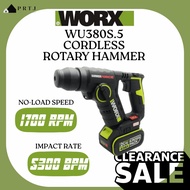 WORX WU380S.5 Cordless Rotary Hammer Drill Screwdriver Tools / Gerudi Battery Tanpa Wayar