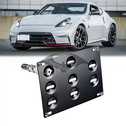 Drill-Free Front Tow Hook License Plate Mount Bracket for Nissan 370Z 09-18 Z34 GTR R35 Sentra for I