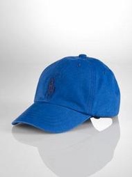 [娃娃衣飾屋] 美國 RALPH LAUREN POLO 大男童藍色繡大馬棒球帽 8-20T