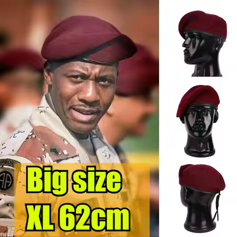 Big Size XL 62cm US Army Special Forces Wool Black Red Colour Beret Hat Men Army Soldiers Navy Milit