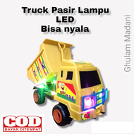 Mainan mobil truk lampu led / mobil mobilan truk pasir kecil / mobil truk tpk / mainan anak mobil mo