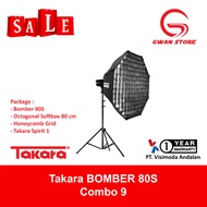 Takara BOMBER 80S Professional LED Lighting Studio Photo / Photo Video Light 80W - COMBO 9