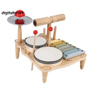 Kids Drum Set for Toddlers Wooden Early Education Beginner Percussion Music Table Children'S Drum Ra
