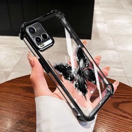 VRQR Cover for Vivo Y21 2021 Y21A Y21E Y21T Y21S Y33S Y33T Big Colorful Butterfly Shockproof Clear P