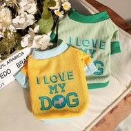 Waffle Western Style Super Cute Bichon Pet Cat Clothes Contrast Color Spring and Autumn Thin Cute Si