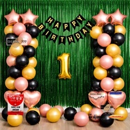 HIJAU 30 Balloon Decoration Set for Children's Birthday Party Happy Birthday Banner Birthday Decorat