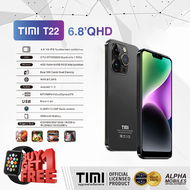 TIMI T22 (6+128GB) โทรศัพท์มือถือ Android 13จอใหญ 6.8 นิ้ว(เล่นได้2หน้าจอ) แบตเตอรี่ 5500mAh กล้อง 1