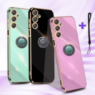 For Samsung Galaxy A24 4G A32 4G 5G A53 4G 5G F23 5G J4 Plus J4+ J6 Plus J6+ Case Gold Edge Soft Sil