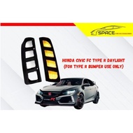 Honda Civic FC 2016-2021 FK7 FK8 Type-R Daylight DRL Front Bumper LED Type R Foglamp Spotlight Fog L