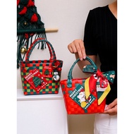 Christmas Gift Bag Woven Basket Tote Bag Christmas Eve Creative Christmas Gift Box Packing Bag