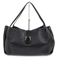 成色極佳 △FERRAGAMO Ferragamo Gancini 皮革手提包 L 黑色 義大利製 女士 附防塵袋 強烈推薦◎ 原價 319,000 日元