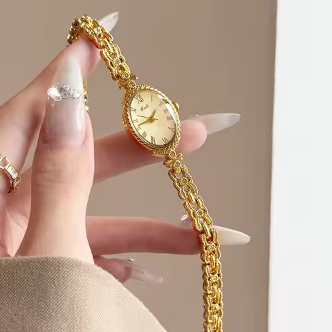 GEDI Gold Watch Elegant 2026 Wristwatches Oval Dial Exquisite Quartz Fashion Watches for Women Retro