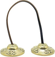 Dalvkot Brass Handmade Percussion Musical Instrument Hand Cymbals Manjira Pair for Bhajan