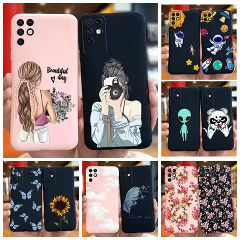 For Infinix Note 10 Case Note 10 Pro Beautiful Girl Flower Pattern Phone Case Soft Silicone Cover Fo