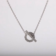 HERMES Finesse小Q項鏈滿鑽18k白金18K白金/鑽石項鏈白金項鍊