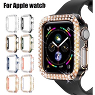 For Apple Watch Case Apple watch series 9 8 7 se 6 5 4 size 40mm 41mm 44mm 45mm Apple watch series 9 Case Bling Diamond Radium Carving Protective iwatch case