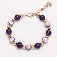 【招財貓】健康運紫晶不銹鋼手鍊