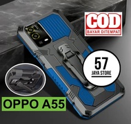 Case Oppo A55 Model Baru Hard Case Klip Silicon Standing Case armor